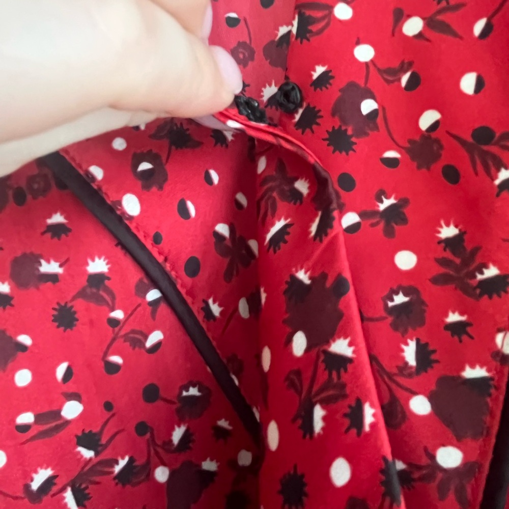 Scotch & Soda Scarlet Red Printed Long-Sleeve Maxi Dress - Picture 4 of 9